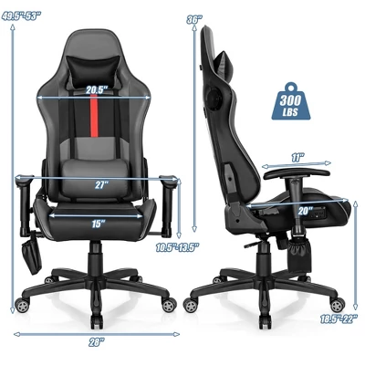 Costway Massage Gaming Chair With 2 Bluetooth Speakers Adjustable Swivel Racing Style Chair 9 Costway Massage Gaming Chair With 2 Bluetooth Speakers Adjustable Swivel Racing Style Chair - Image 7