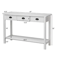 Costway 47" Console Table Hall Table Side Desk Accent Table Drawers Shelf Entryway White 14 Costway 47" Console Table Hall Table Side Desk Accent Table Drawers Shelf Entryway White -Costway GUEST dc4ced0e 3bf0 4bc3 9f3a 7836d00712c9