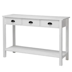 Costway 47" Console Table Hall Table Side Desk Accent Table Drawers Shelf Entryway White 19 Costway 47" Console Table Hall Table Side Desk Accent Table Drawers Shelf Entryway White -Costway GUEST dc914145 422c 4a3b a1da b5399ffb8d38