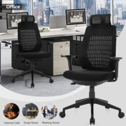 Costway High Back Mesh Office Chair Swivel Reclining Task Chair W/Clothes Hanger -Costway GUEST dcfbd301 b0d0 42cb 8e71 5b68f47205b4