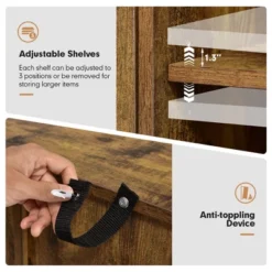 Costway Buffet Sideboard Kitchen Storage Cupboard W/ Glass Door & Adjustable Shelves -Costway GUEST dd03a731 02dd 416d 8b69 d977617d9291