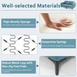 Costway Modern Loveseat Leathaire Fabric 2-Seat Sofa Couch W/ Side Storage Pocket -Costway GUEST dd06d223 2eca 4b1e 8281 76d00cf016bd