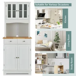 Costway Buffet Hutch Kitchen Storage Cabinet W/ Microwave Stand Storage Shelves -Costway GUEST dd12ff54 5375 4591 808d 26d1de8d465f