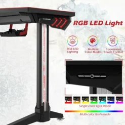 Costway 55'' Gaming Desk T-shaped Computer Desk W/ Full Mouse Pad & LED Lights -Costway GUEST dd263062 d743 4a3d a148 81f056a23724