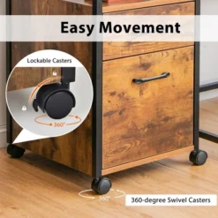 Costway Mobile File Cabinet 2 Drawer Printer Stand W/Open Shelf For Letter Size -Costway GUEST dd4dc6a8 7b78 4ec2 a1a3 50f26f65c85c