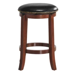Costway 24'' Swivel Bar Stool Leather Padded Dining Kitchen Pub Bistro Chair Backless -Costway GUEST ddb47e78 783c 4d8a 8641 f6cebdcb7e7e
