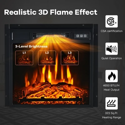 Costway 58 Inches Fireplace TV Stand For TVs Up To 65 Inches W/ 1400W Electric Fireplace 6 Costway 58 Inches Fireplace TV Stand For TVs Up To 65 Inches W/ 1400W Electric Fireplace - Image 4