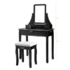 Costway Square Mirror Dressing Table Set Makeup Vanity For Bedroom, Living Room White/Black -Costway GUEST de087231 f68f 4b7d b057 66c82d554544