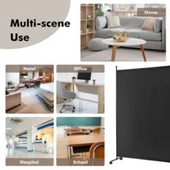 Costway 6FT Single Panel Room Divider With Wheels Rolling Fabric Partition Privacy Screen 18 Costway 6FT Single Panel Room Divider With Wheels Rolling Fabric Partition Privacy Screen -Costway GUEST dea04a13 c574 4111 8256 4ab879fe5f9a