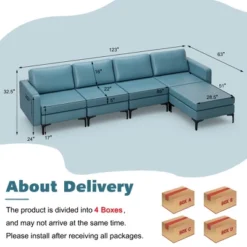 Costway Modular L-shaped Sectional Sofa W/ Reversible Chaise & 4 USB Ports 15 Costway Modular L-shaped Sectional Sofa W/ Reversible Chaise & 4 USB Ports -Costway GUEST deebff85 5113 4476 8da5 f4cedf6befee