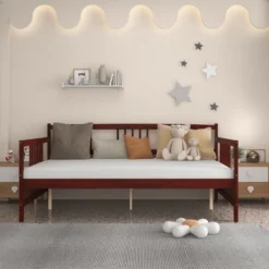 Costway Full Size Daybed Frame Solid Wood Sofa Bed For Living Room Bedroom White/Cherry 16 Costway Full Size Daybed Frame Solid Wood Sofa Bed For Living Room Bedroom White/Cherry -Costway GUEST deef3550 8bb9 473a bd19 36e65f45dcd5