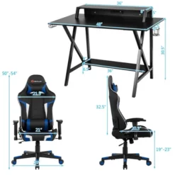 Costway Gaming Computer Desk&Massage Gaming Chair Set W/Monitor Shelf Power Strip 16 Costway Gaming Computer Desk&Massage Gaming Chair Set W/Monitor Shelf Power Strip -Costway GUEST dfa01c7c 37eb 40cd bfa8 32dbe7a2f053