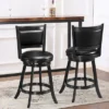 Costway 2PCS 24'' Swivel Counter Stool Dining Chair Upholstered Seat Black