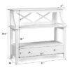 3 Tier Storage Rack End Table Side Table W/Slide Drawer Multipurpose Rack White 1 3 Tier Storage Rack End Table Side Table W/Slide Drawer Multipurpose Rack White -Costway GUEST dfbcef02 72a1 4901 804b ddea8da391d2