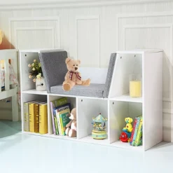 Costway 6 Cubby Kid Storage Cabinet Bookcase Multi-Purpose Shelf Cushioned Reading Nook 19 Costway 6 Cubby Kid Storage Cabinet Bookcase Multi-Purpose Shelf Cushioned Reading Nook -Costway GUEST dff040d4 283e 4558 ab68 257943d4f4ef
