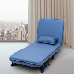 Costway Folding Sofa Bed Sleeper Convertible Armchair Leisure Chaise Lounge Couch Blue -Costway GUEST e060c49a b592 40db 838d 2f06e6d5cb2f