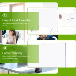 Costway 1/2PCS 24'' X 16'' Protective Plexiglass Sneeze Guard Acrylic Shield For Counter -Costway GUEST e08f0c1f 07d1 4e98 817e 301e22cc8095