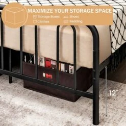 Costway Stylish Queen Size Metal Bed Frame Platform Bed Base W/ Headboard & Footboard 15 Costway Stylish Queen Size Metal Bed Frame Platform Bed Base W/ Headboard & Footboard -Costway GUEST e15c0e55 9005 4866 ae12 1b845a08bbd3