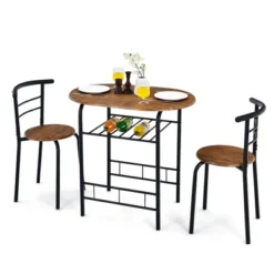 Costway 3 Pcs Dining Set 2 Chairs And Table Compact Bistro Pub Breakfast Home Kitchen -Costway GUEST e1775264 4e50 4ca2 8ce9 d93eb16176b1