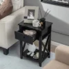 Costway Nightstand Chair Side End Table With Drawer & Shelf Bedroom Furniture White BrownBlack