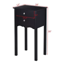 Costway Side Table End Accent Table Night Stand W/ 2 Drawers Furniture Black -Costway GUEST e20181fc 4edc 4709 837a 3e7a6de1e7a8 1