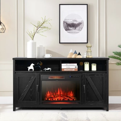 Costway 1350W Electric Fireplace Heater W/59'' Fireplace TV Stand 5 Costway 1350W Electric Fireplace Heater W/59'' Fireplace TV Stand - Image 3