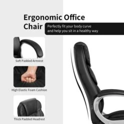 Costway Ergonomic Office Task Chair High Back Leather Swivel -Costway GUEST e21f10d6 57f9 4d04 98f2 20b5d89bd50a