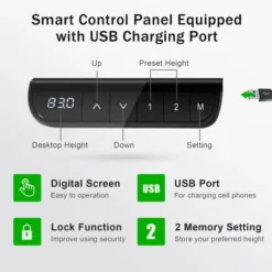55''x28'' Electric Standing Desk Adjustable Sit To Stand Table W/USB Port WhiteNatural -Costway GUEST e2537b71 f028 424a a44a 22057e1706b8