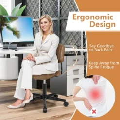 Costway PU Leather Office Chair Adjustable Swivel Task Chair W/ Backrest -Costway GUEST e25a0f57 f4bd 4dc8 8c6b 193acbe7c1cd