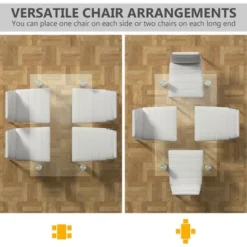 Costway 5 Piece Dining Set Table 29.6'' And 4 Chairs Glass Metal Kitchen Breakfast Furniture White 12 Costway 5 Piece Dining Set Table 29.6'' And 4 Chairs Glass Metal Kitchen Breakfast Furniture White -Costway GUEST e2b85d1f 4720 4fa4 9090 3632441a9e70