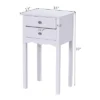 Costway 2 PCS Side Table End Accent Table Night Stand W/ 2 Drawers White