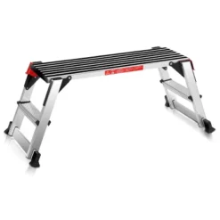 Costway 330lbs Aluminum Step Stool Folding Bench Work Platform Non-slip Drywall Ladder -Costway GUEST e31e5ba5 d864 4889 a183 e1c534747aa7