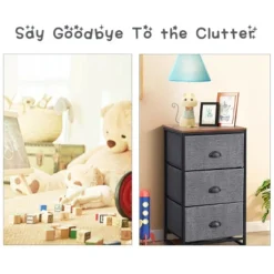 Costway 3 Drawer Nightstand Side Table Storage Tower Dresser Chest Home Office Furniture -Costway GUEST e33a58b5 9d5d 4788 8422 33582d70e027