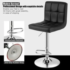 Costway Set Of 4 PU Leather Bar Stool Swivel Bar Chair W/ Adjustable Height -Costway GUEST e34dbb11 a2b5 4b87 a361 3f85731a1187