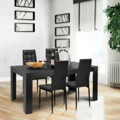 Costway 9pcs Dining Set Wood Table And 8 Fabric Chairs Home Kitchen Modern -Costway GUEST e3897ec5 c850 4bda bf5d 097eda4b2f16