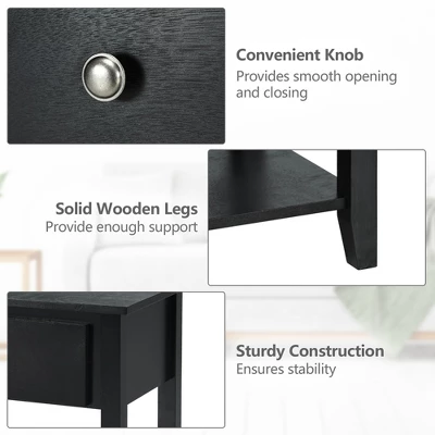 Costway Nightstand Beside Table Chest Sofa Table End Table Accent Table White 10 Costway Nightstand Beside Table Chest Sofa Table End Table Accent Table White - Image 8