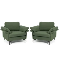 Costway Set Of 2 Upholstered Single Sofa Fabric Accent Armchair Metal Legs 20 Costway Set Of 2 Upholstered Single Sofa Fabric Accent Armchair Metal Legs -Costway GUEST e405015b c583 410c 84de d25c211c8037
