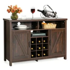 Costway Buffet Storage Cabinet Farmhouse Sideboard W/9-Bottle Wine Rack & 2 Doors 22 Costway Buffet Storage Cabinet Farmhouse Sideboard W/9-Bottle Wine Rack & 2 Doors -Costway GUEST e40a74d0 d0f6 40b8 bd28 ac4e154d6b47