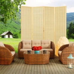 Costway 4 Panel Room Divider Screen Portable Folding 6 Ft Partition Screen -Costway GUEST e40bfda3 340b 41d7 a114 2c82e74baa56