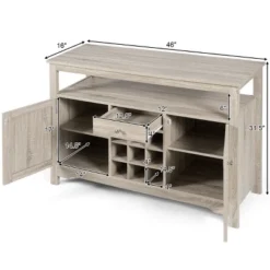 Costway Buffet Server Sideboard Wine Cabinet Console Table Grey Home -Costway GUEST e438bcf1 5098 4150 a2dc e4b475b98ce3