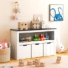 Costway Kids Toy Storage Organizer Wooden Bookshelf With 3 Drawers Hidden Wheel Blackboard 1 Costway Kids Toy Storage Organizer Wooden Bookshelf With 3 Drawers Hidden Wheel Blackboard -Costway GUEST e49f7a73 fdf0 418c bd3b 95c600f973f6