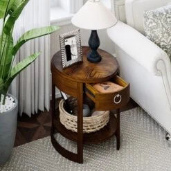 Costway Side End Table With Drawer Storage Shelf Classic Accents Nightstand Walnut Elliptical 15 Costway Side End Table With Drawer Storage Shelf Classic Accents Nightstand Walnut Elliptical -Costway GUEST e4d54618 d837 486c a63f 8b206f3462e6