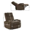 Costway Recliner Chair Single Sofa Lounger With Arm Storage & Cup Holder CoffeeGreyBrown 2 Costway Recliner Chair Single Sofa Lounger With Arm Storage & Cup Holder CoffeeGreyBrown -Costway GUEST e50109d9 9f14 4290 89a8 f4ea1e790e3c