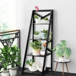 2 Pcs 4-Tier Ladder Shelf Bookshelf Bookcase Storage Display Leaning Home Office -Costway GUEST e5834c97 8c12 41f4 80b8 0a64604da0e2
