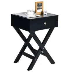 Costway Side Nightstand With Drawer X Shaped Structure Accent Sofa End Table WhiteBlack 20 Costway Side Nightstand With Drawer X Shaped Structure Accent Sofa End Table WhiteBlack -Costway GUEST e5bda748 2f38 4fa7 90e6 97da61db8e8b