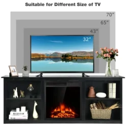 Costway 70'' 2-Tier TV Fireplace Stand W/22.5'' Electric Fireplace Up To 75'' 19 Costway 70'' 2-Tier TV Fireplace Stand W/22.5'' Electric Fireplace Up To 75'' -Costway GUEST e5ccfcb3 0f21 42ac 9a85 96bd7f1f0095