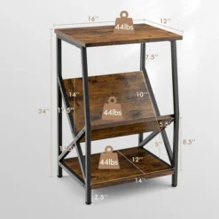 Costway 2PCS 3-Tier Industrial Side End Table With Storage Shelf Heavy Duty Accent Table 13 Costway 2PCS 3-Tier Industrial Side End Table With Storage Shelf Heavy Duty Accent Table -Costway GUEST e60f75f4 bc1f 4016 b83b b001aba4a2d7