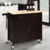Costway Modern Rolling Kitchen Cart Island Wood Top Storage Trolley Cabinet Utility Brown -Costway GUEST e642922a a7dc 49f1 8365 0004634ab56e