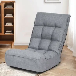 Costway 4-Position Floor Chair Folding Lazy Sofa W/Adjustable Backrest& Headrest Gray 13 Costway 4-Position Floor Chair Folding Lazy Sofa W/Adjustable Backrest& Headrest Gray -Costway GUEST e6cce768 07c7 4a35 8f7c 06957bfee25c
