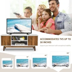 Costway TV Stand Entertainment Media Console W/2 Storage Cabinets & Open Shelves -Costway GUEST e6cff1ac 94dc 4dee 9f00 3b5bd99af17f